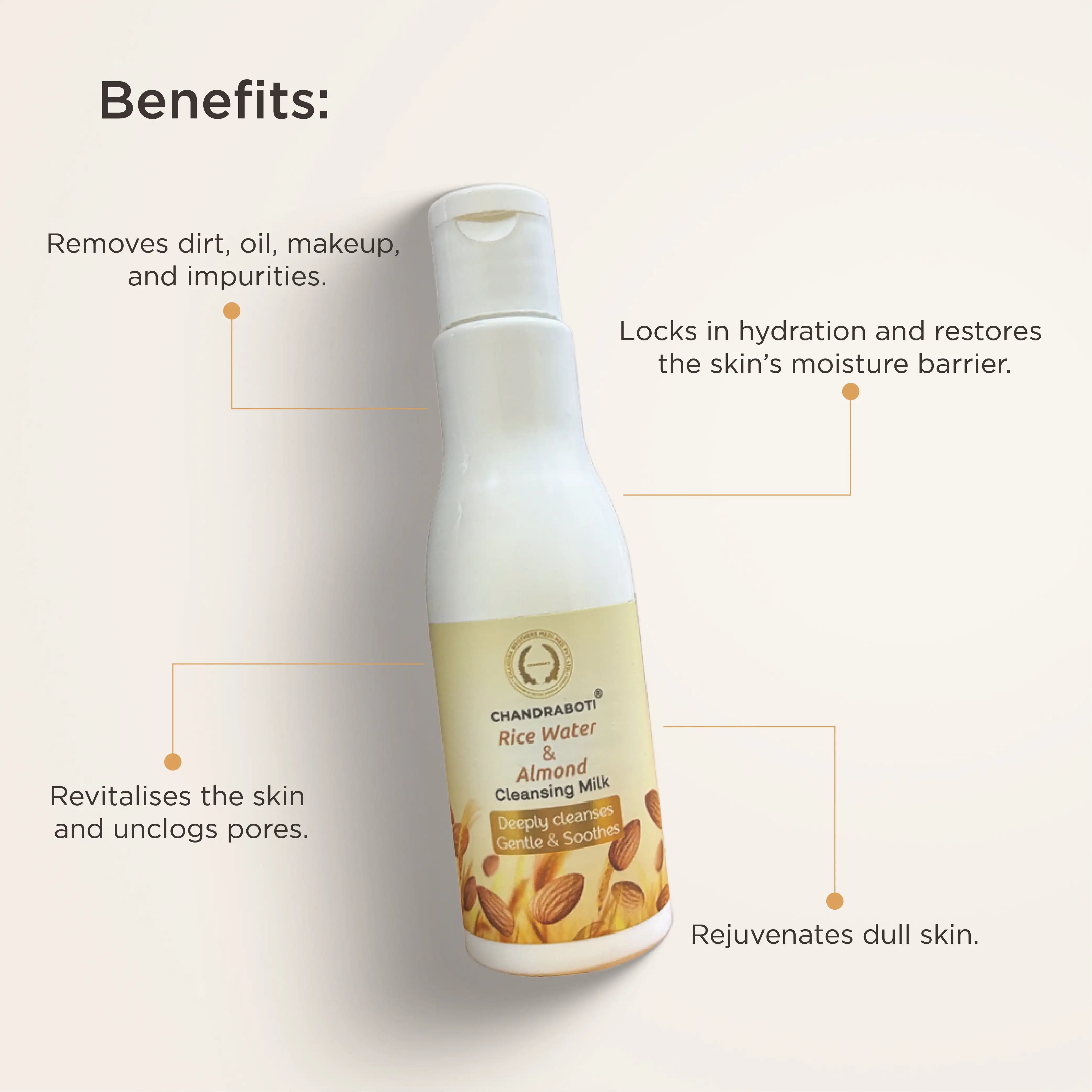 Chandraboti Rice Water & Almond Cleansing Milk 100ML