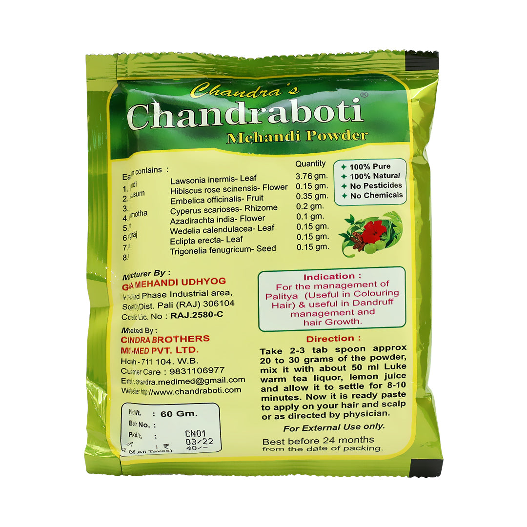 Chandraboti Mehendi Powder 30gm (5 Pcs)