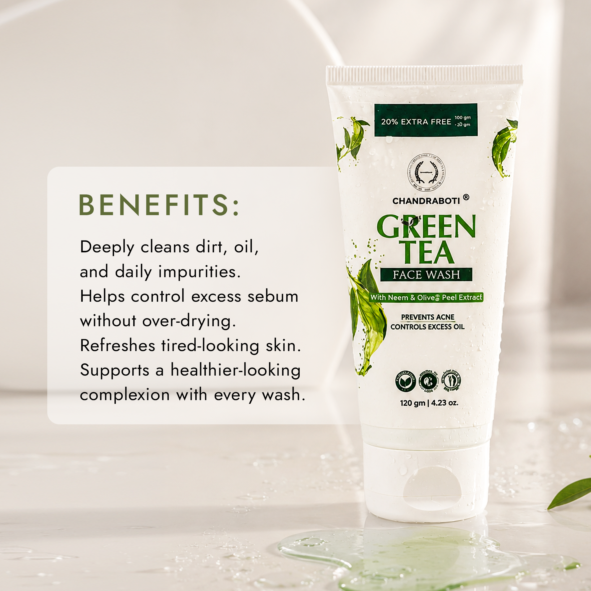 Chandraboti Green Tea Face Wash 120gm